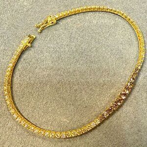 LeVian Chocolate & Vanilla Ombré Diamond Tennis Bracelet 14k Honey Yellow Gold